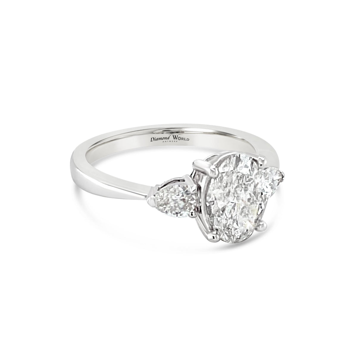 Oval cut Central Diamond & Pear Shape Diamonds Trilogy – Diamond World ...